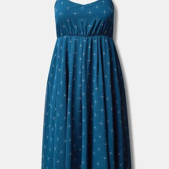 Torrid Midi Chiffon Pleated Dress- Size 0x - Picture 3 of 10